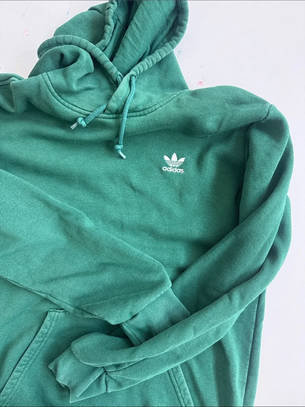 adidas Men’s Dark Green Trefoil Pullover Hoodie